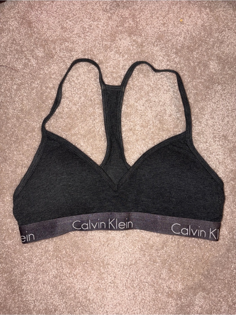 Calvin Klein Dark Charcoal Racerback Bralette